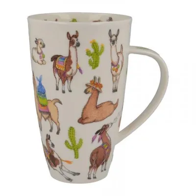 Image de Tasse XXL Dunoon, modèle Henley Llamarama avec des lamas, 600 ml, en porcelaine Formano