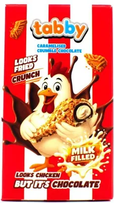 Produktbild von tabby Chicken Caramelised Crumble Chocolate Milk Filled 50g
