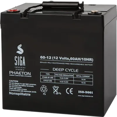 Produktbild von Akku 12V 60Ah AGM zyklenfest tiefentladesicher L229xB138xH235mm