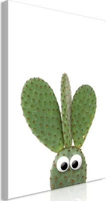 Produktbild von Vliesstoff Leinwandbild - Ear Cactus (1 Part) Vertical 60x90 cm Blätter b-A-0399-b-a