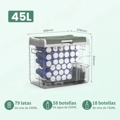 Produktbild von Kühlbox – Kompressorkühlbox mit Gefrierfunktion und 12V/24V Anschluss – 45 Liter, Dual-Zone