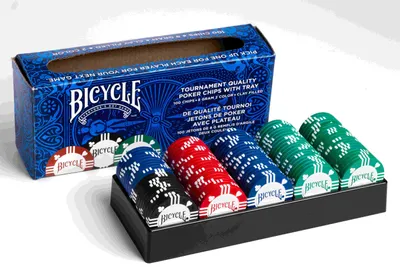 Zdjęcie produktu dla Bicycle 8G CLAY CHIPS (100 pcs), Żeton do pokera, 1 płyt(y), 8 g, Dorosły, Każda płeć, Niebieski