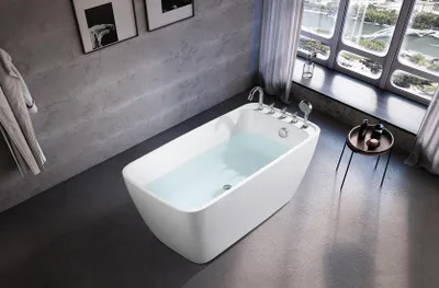 Obrázok produktu pre Wanne Badezimmer Acryl Badewanne Weiß Standbadewanne Zeitgenössisch