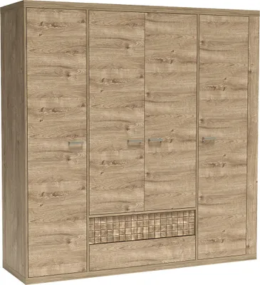 Produktbild von Schlafzimmer Kleiderschrank, 4-türig in Eiche NUSCO-161