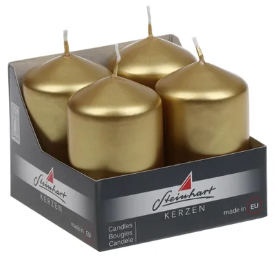 Produktbild von Stumpenkerzen "Edelglanz" Gold 65/40 mm, 4 Stück