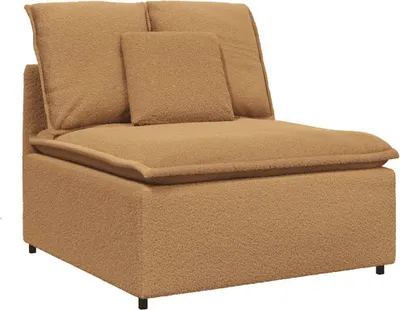 Zdjęcie produktu dla Modułowy moduł centralny sofy z poduszkami beżowy 100 cm