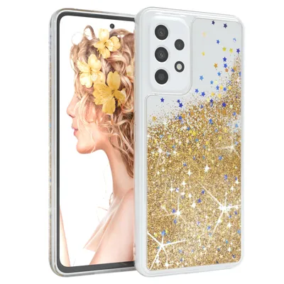 Produktbild von EAZY CASE - Glitzer Hülle kompatibel mit  Samsung Galaxy A53 5G Glitzer Schutzhülle, Soft Case, Backcover Transparent mit Motiv