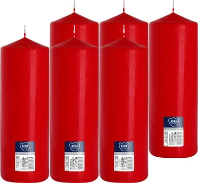 Zdjęcie produktu dla Świeca walec BISPOL Aura 160H 25CM SW80/250 CZERWONA 6szt.