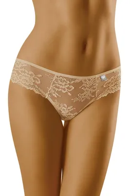 Produktbild von Wolbar damen y tanga-strings spitze miederslip slips mit tiefer hüftlinie 3516  , beige, m