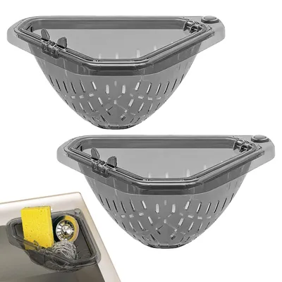 Spülsieb 2 Stück, transparent grau, Größe L