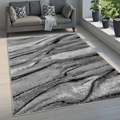Image de Tapis rectangulaire 50x90 cm LUKEN - gris / noir
