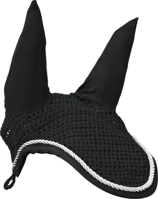 Produktbild von Busse Ohrenhaube JERSEY, Größe:Pony, Farbe:black | silver | black