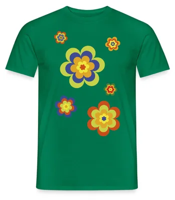 Produktbild von Spreadshirt Hippie Flower Power Blumen Fasching Männer T-Shirt, M, Kelly Green