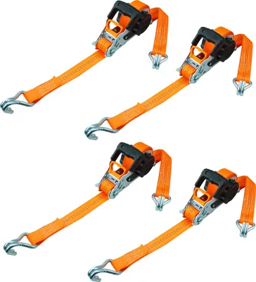 Produktbild von 4x Automatik Ratschenspanngurt, 5m x 35mm, 2.000daN,Doppelspitzhaken von PETEX