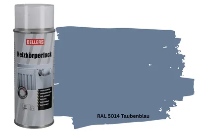 Produktbild von OELLERS Heizkörperlack bewährt Spray RAL 5014 Taubenblau  400 ml Sprühlack glänzend | Hitzebeständig, strapazierfähig | Hochdeckende Sprühfarbe