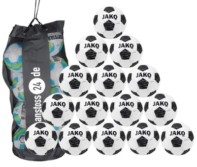 Produktbild von Ballset JAKO Trainingsball Animal inkl. Ballsack 5 weiß/schwarz/steingrau 15 Bälle