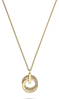 Productafbeelding van Jette - 88336861 - Halsketting - Dames - Zilver 925 - Verguld met glanzend geelgoud, met zirkonia - 45 cm
