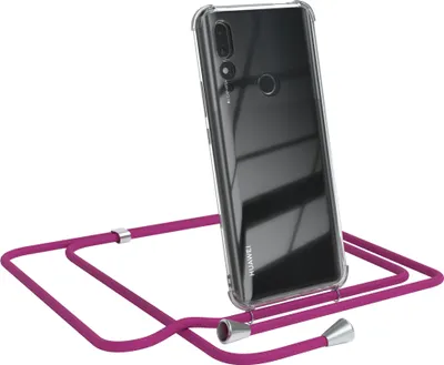 Produktbild von EAZY CASE Handykette kompatibel mit Huawei P Smart Z / Y9 Prime (2019), Handyhülle mit Umhängeband, Handykordel, Schutzhülle Clear, Band in Rosa