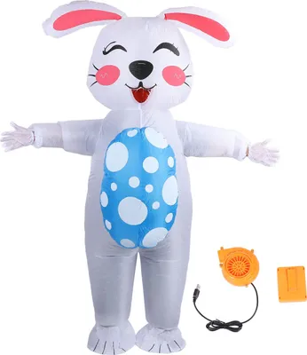 Image de Costume gonflable de lapin de Pâques 210T polyester imperméable à l'eau - fête - décoration pour adultes
