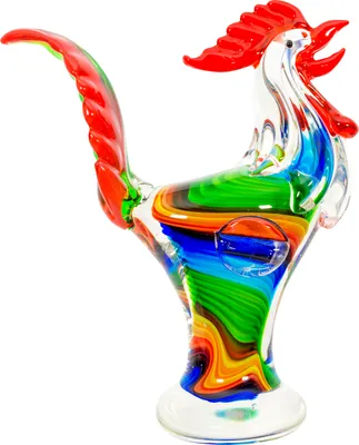 Produktbild von Glasfigur Figur Hahn Glas im Murano Antik Stil 29cm