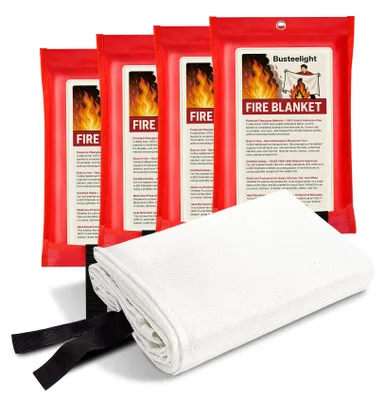 Feuerdecke 4er-Set, 102x102 cm, Glasfaser, bis 900°C