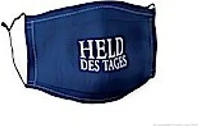 Produktbild von Gute Laune Maske – "Held des Tages" - Schutzmaske - Gesichtsmaske - Atemschutzmaske - Geschenke für Dich