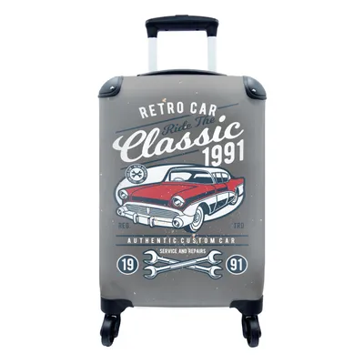 Obrázek produktu pro Kufr Příruční zavazadlo na kolečkách Malý cestovní kufr na 4 kolečkách Auto - Vintage - Nářadí - Velikost kabiny < 55x40x23 cm a 55x40x20 cm -