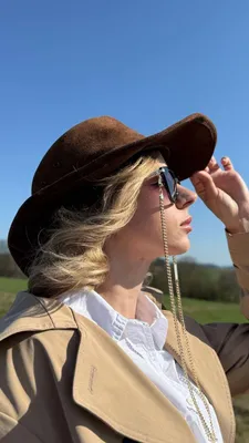 Produktbild von Cowboyhut aus Rindsleder Braun - Kopfumfang in cm: 60
