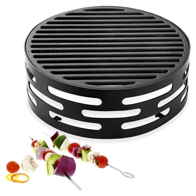 Produktbild von Schwarzer Wokaufsatz für Feuerplatte | Grillring | Plancha | Grillplatte für Feuerplatten mit 25 cm Feuerloch