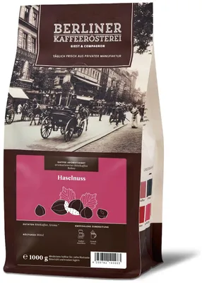 Produktbild von Berliner Kaffeerösterei - aromatisierter Kaffee Haselnuss (1000g / Bohne)