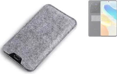 Produktbild von K-S-Trade Filz Handyhülle kompatibel mit Vivo X80 Pro Schutzhülle Filztasche Filz Tasche Case Sleeve Handy Hülle Filzhülle grau