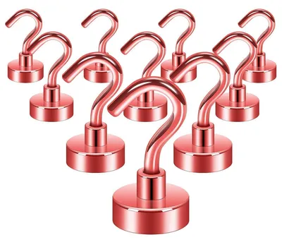 Produktbild von Magnethaken 10 kg Erdmagnete mit Haken rot 10 Stück