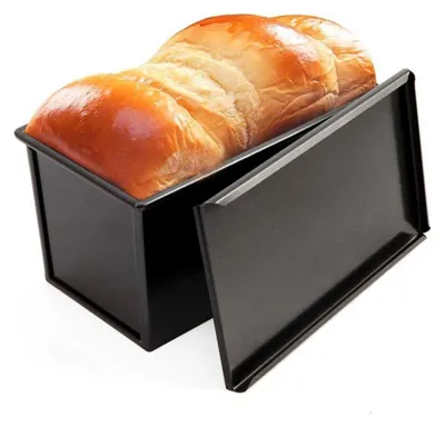 Image de Moule à gâteau rectangulaire avec couvercle, antiadhésif, résistant à la chaleur jusqu'à 230°C, de couleur noire