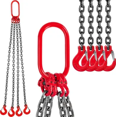 Produktbild von Kettenschlinge - 6/15'' x 6,5' Vierbeiner - Stahlhaken - Güteklasse 80