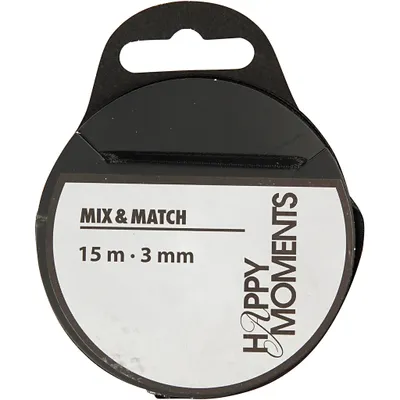 Produktbild von Satinband, Schwarz, B 3 mm, 15m