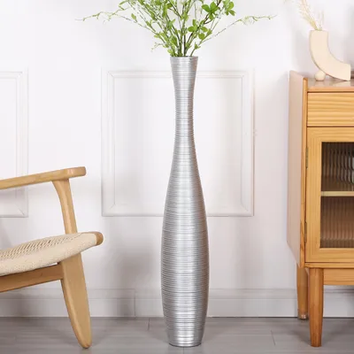 Produktbild von Leewadee Bodenvase 85 cm - Hohe Polyresin Deko für Pampasgras