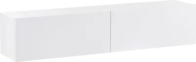 Zdjęcie produktu dla BELIANI Wisząca szafka RTV pod telewizor biała drzwiczki 140 cm 2 półki styl minimalistyczny