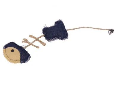 Produktbild von Nobby Stoff Fischgräten mit Catnip 24 cm, blau/braun