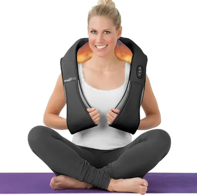 Produktbild von MAXXMEE 05831500169, Knetmassage, Rücken, Gesäß, Hals/Nacken, Schultern, Thighs, Schwarz, Grau, ABS, Kunststoff, Edelstahl, 2,1 m, AC