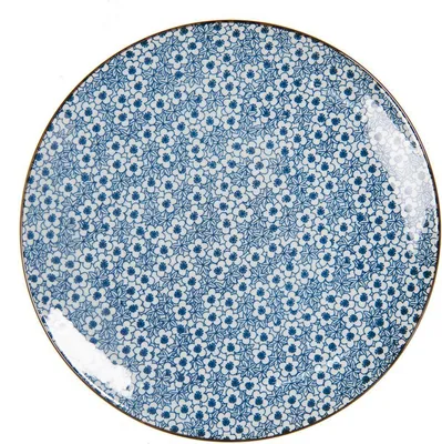 Produktbild von Clayre & Eef Kleiner Teller Ø 21 cm Blau Weiß 6CEDP0046