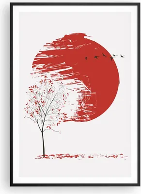 Produktbild von Gerahmtes Poster - Schwarzer Rahmen - Japan Blume Kirschen - 70x100 cm - Wand Bild - Wanddeko - Wandbilder - Kunstposter - Wandposter - Bilderrahmen - Bilder - Kunstdruck - P2BPA70x100-5063
