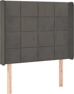 Produktbild von vidaXL Kopfteil mit Ohren Dunkelgrau 83x16x118/128 cm Samt