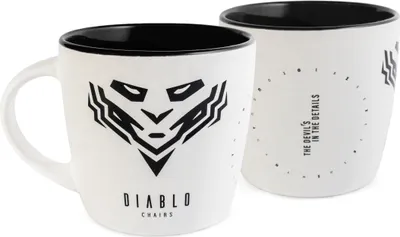 Obrázek produktu pro Hrnek  Diablo Chairs Keramický hrnek Hrnek na čaj Hrnek na kávu Hrnek na pití 310 ml, Barva: Bílo/černá