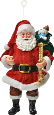 Produktbild von Clayre & Eef Weihnachtsanhänger Weihnachtsmann 17 cm Rot Textil