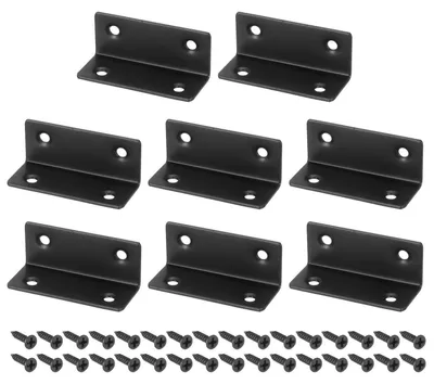 Produktbild von Winkelhalterung 8er Set 25x25x60mm Schwarz Edelstahl 90 Grad L-Winkel