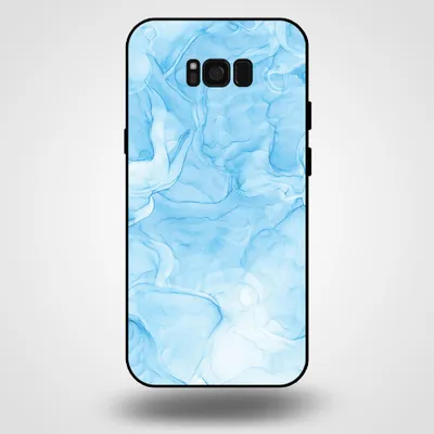 Produktbild von Smartphonica Handytasche für Samsung Galaxy S8 Plus mit Marmordruck - TPU Rückseite Abdeckung Fall Marmor Design - Hellblau