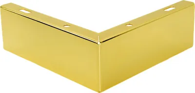 Obrázok produktu pre Rohová noha v zlatej farbe chrómu, výška 5,5 cm - Elegantné nábytkové nohy s vysokokvalitnou kovovou povrchovou úpravou, ideálne pre štýlový nábytok do obývacej izby a minimalistický dizajn.