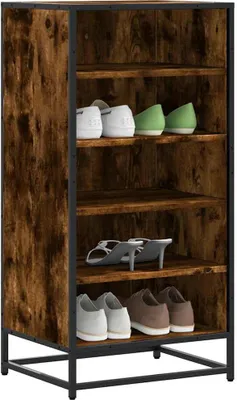 Immagine prodotto di vidaXL Portascarpe in rovere affumicato 48x38x97,5 cm Materiale a base di legno
