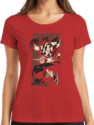 Produktbild von Giyu Tomioka Kimetsu no Yaiba Demon Slayer Anime Geschenk Damen T-Shirt, Rot, 3XL