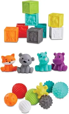 Productafbeelding van Sensory Balls Blocks & Buddies - Delige basisset voor sensorische ontdekking - Ontwikkeling van de motoriek en vroege kennismaking met kleuren